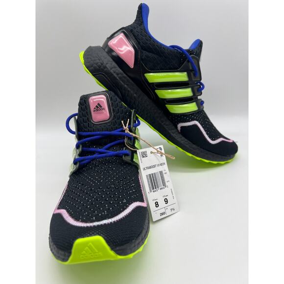 Adidas Ultraboost 1.0 Neon Black/Lucid Lemon/Pink ID0144 Men’s Size 8 - Picture 5 of 12